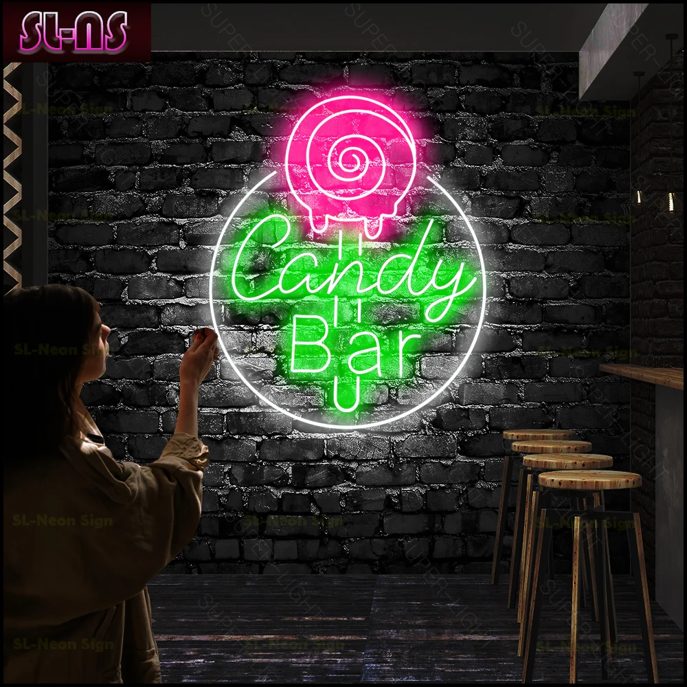 

Big Light Signs 70x58cm Candy Bar Neon Signs Store LED Neon Lights Custom Shop Signage Bar Signs Neon Lamp Bedroom Wall Decor