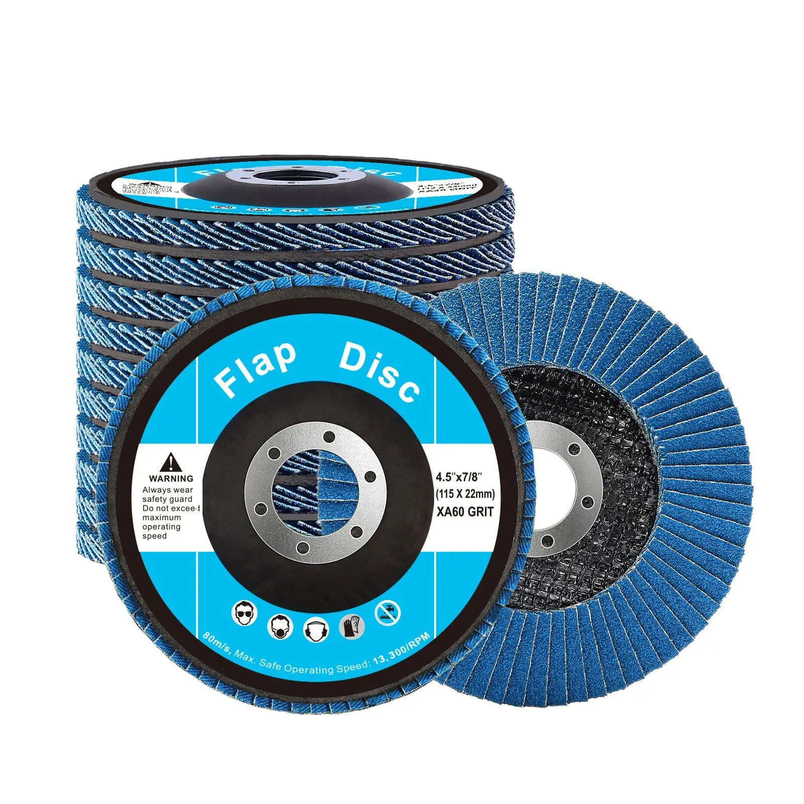 

Flap Discs 4-1/2" x 7/8" Sanding Disc for Angle Grinder 60 Grit 10 Packs