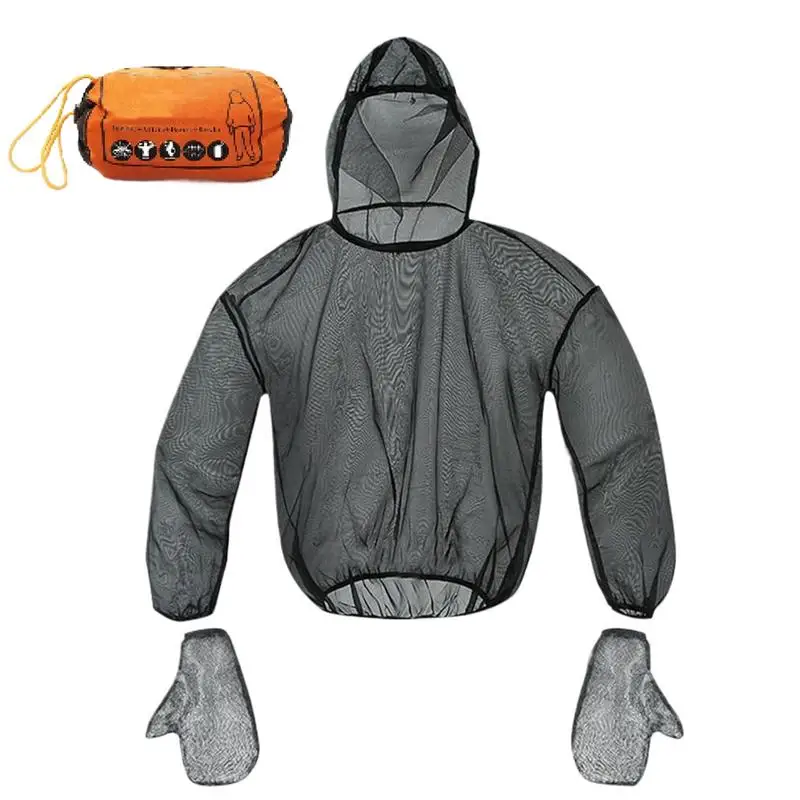 

Summer outdoor mosquito repellent suit Translucent high-density mesh fabric Lightweight breathable insect repellent clothing