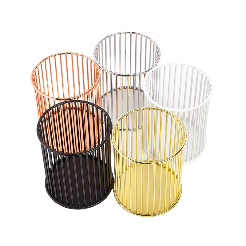 *New Sale Nordic Hollow Out Makeup Brush Holder Organizer Cylindrical Practical Pen Holder Portable Cosmetic Organizer Bucket