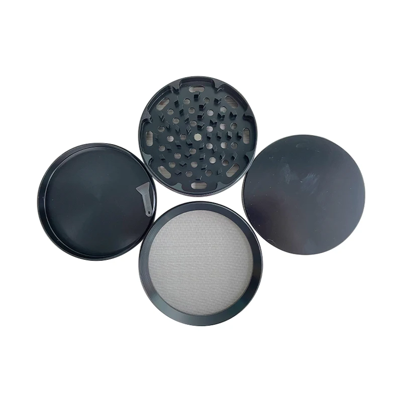 Zinc Alloy 98mm Herb Grinder Tobacco Smoke Big Spice Crusher Mill Shredder Push Type 4 Part Rolling Accessories for Smoker