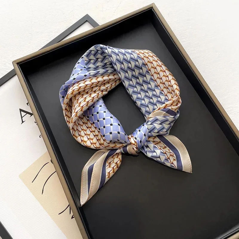 New scarf women spring printed 100% real silk scarves wrap shawl square Foulard Office Neckerchief Hijab Pashmina bandana femme