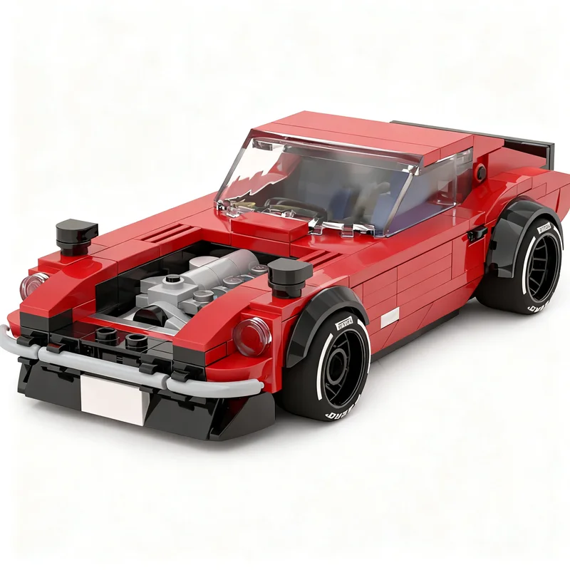 359pcs MOC City Champions Nissanns Datsun 240 260 Fairlady Z Custom Version 2 Model Christmas Gift DIY Office