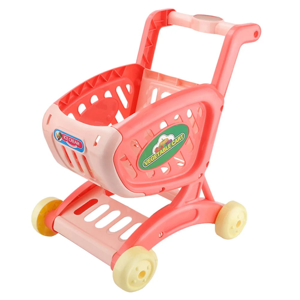 1 قطعة عربة تسوق صغيرة للأطفال تلعب عربة لتزيين الغرفة محاكاة عربة سوبر ماركت تطور الاستقلال والتخزين