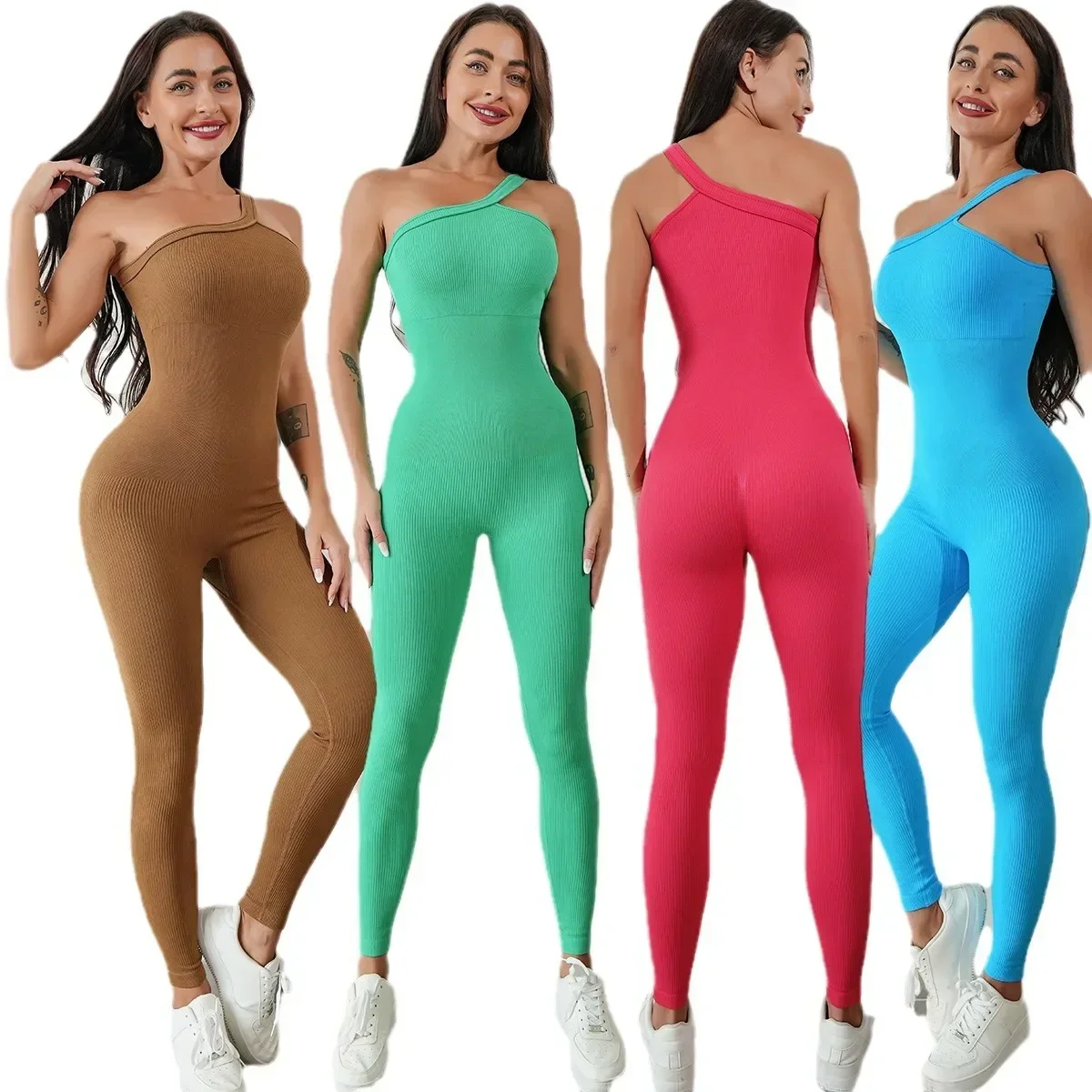 

Seamless Yoga Jumpsuits Sports Fitness Hip-Lifting Beauty Back Thread One-Piece Running Workout Gym Leggings Bodysuits for Women