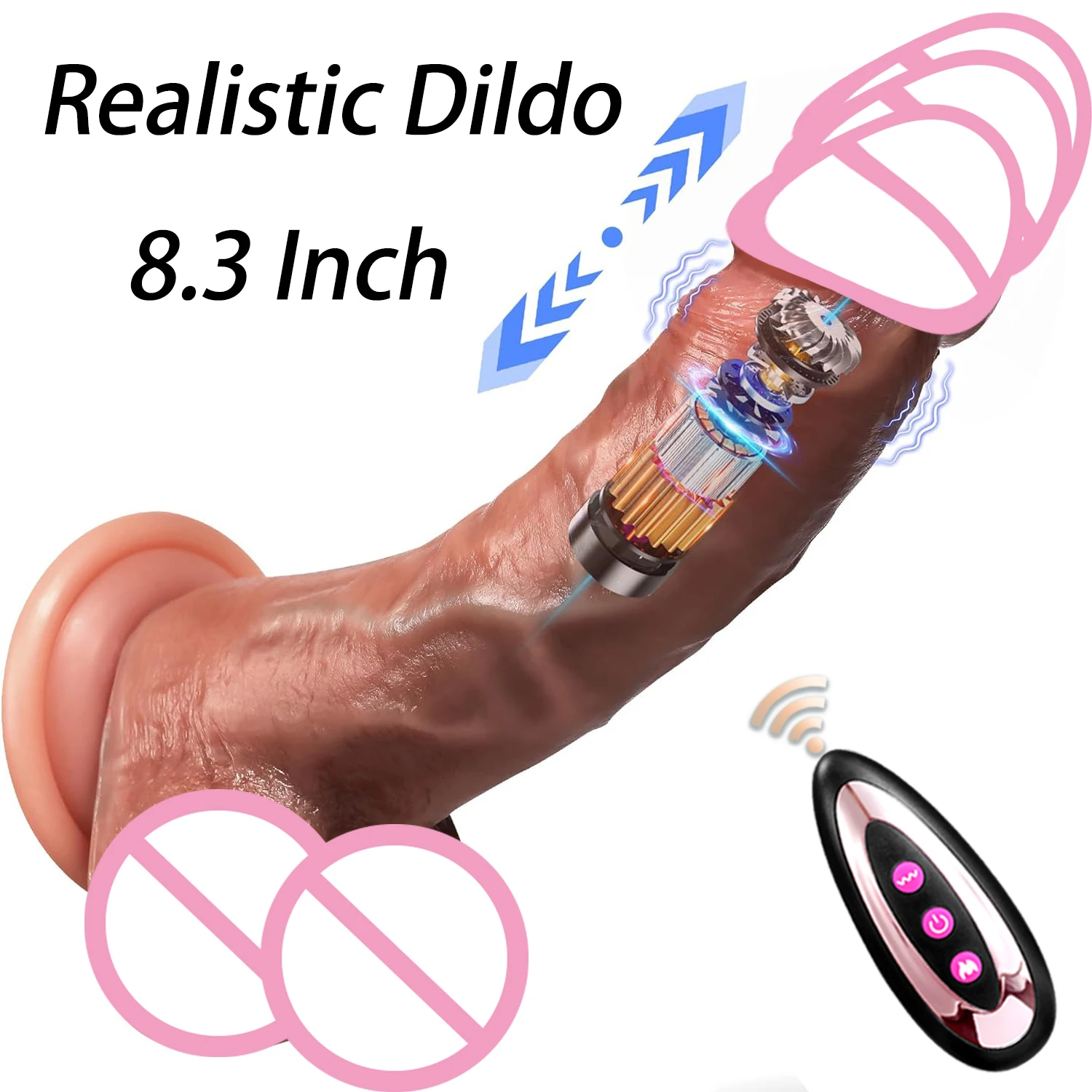 Empurrando vibrador vibrador pênis realista dupla penetração anal controle remoto telescópico pau adulto brinquedo sexual para mulher butt plug