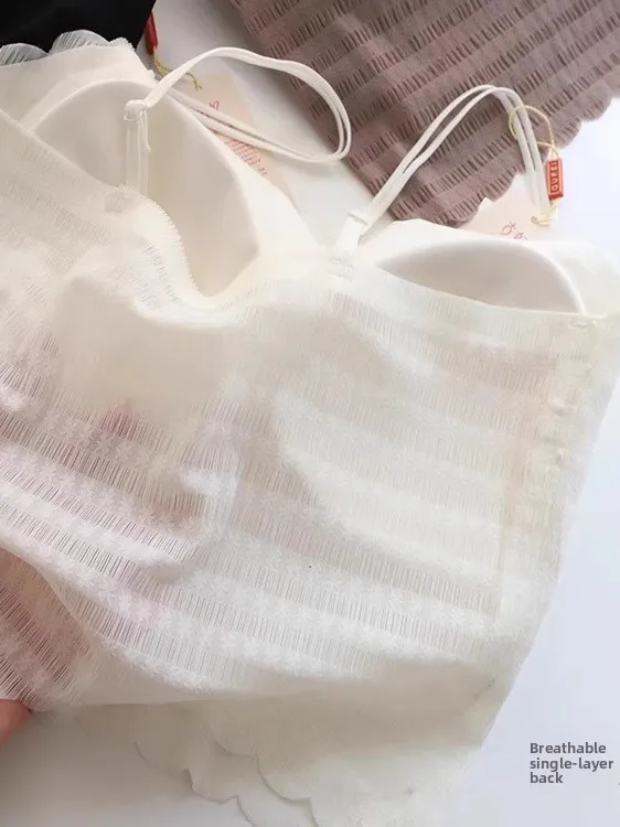 White Lace Strap Vest Women Summer Outerwear Sl Anti Exposure Beautiful Ba Underwear Tube Top irt Fem Faion