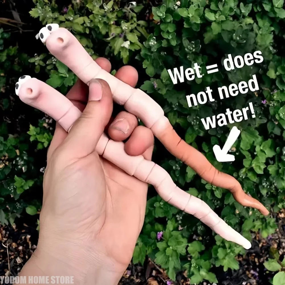 Potted Plant Humidity Monitor Battery Free Cute Earthworm Soil Moisture Meter metais for Indoor Outdoor Plant Lawn Funny Sensor