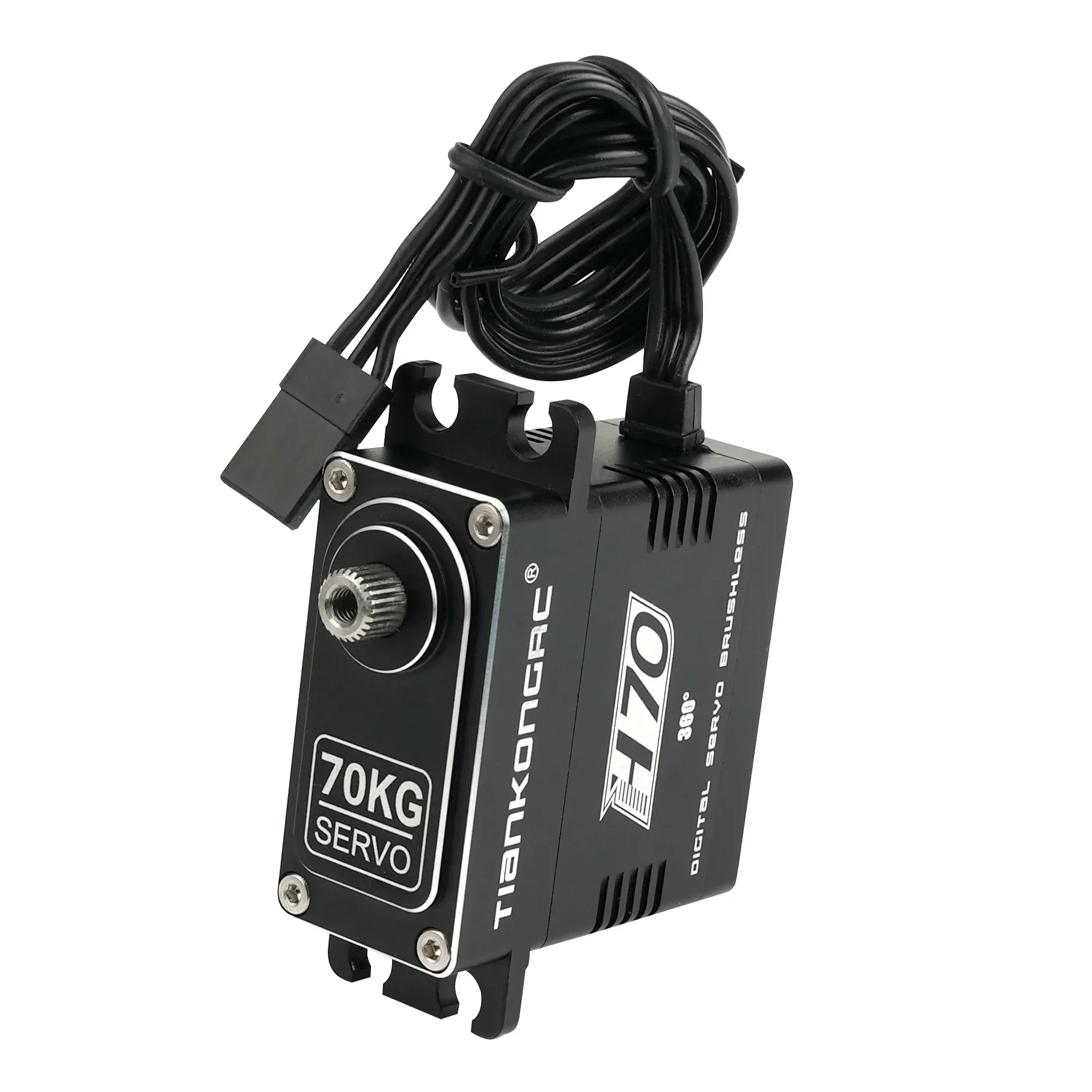Servo sin escobillas de alto par impermeable de 70 kg 180 ° /270 ° /360 °   Servo de engranaje de acero inoxidable 8,4 V para rastreadores/robotos/SCX10/Traxxas RC