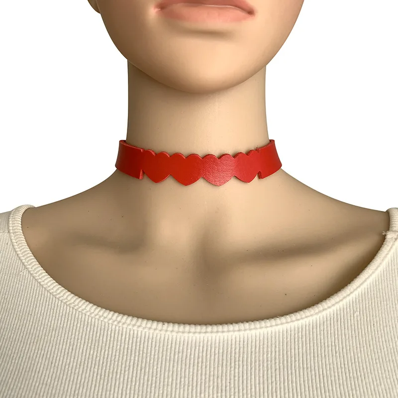 커플용 섹시 PU 가죽 피치 하트 체인 칼라, BDSM 본디지, 노예 바디 하네스 목걸이, 섹스 토이, 게임 드롭 배송, 신제품
