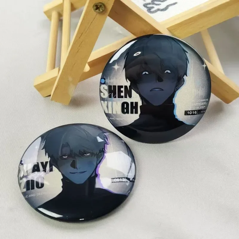 2 Pieces Anime Love and Deepspace Brooches 58mm Reflective Pins Fashion Jewelry Accessories Xavier Caleb Display Cartoon Badge