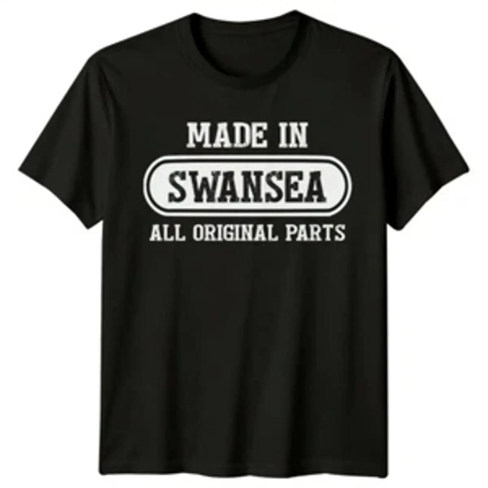 Made In Swansea All Original Parts Mens T Shirt Wales UK vintage Washed Comfortable graphic designer clothes Soft fashion