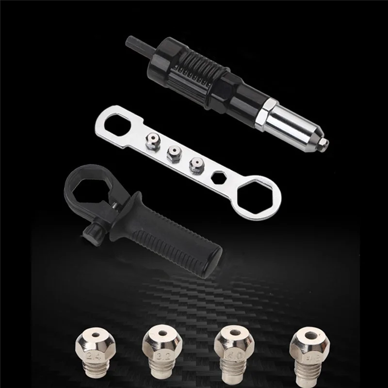 【Popular】Rivet Adapter Set Rivet Adapter Electric Riveter Accessories For Riveting Inserts 2.4, 3.2, 4.0, 4.8