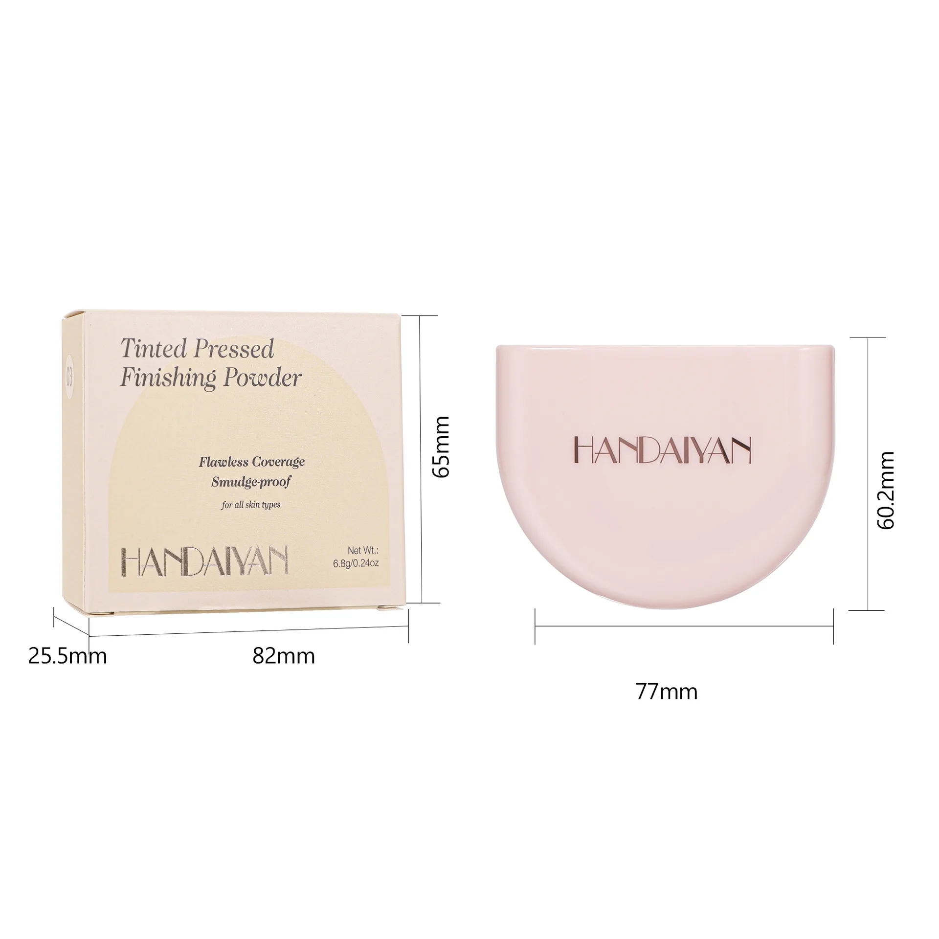 Poudre fixatrice de maquillage 8 couleurs, fond de teint mat longue durée, imperméable, pas facile à enlever, dégraissant