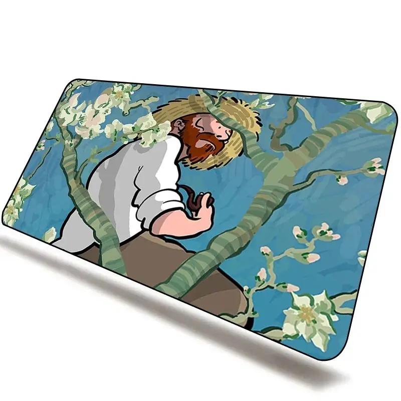 Van Gogh Mousepad for Gamer Computer Non-Slip Keyboard Pads Anime Mats XXL Gaming Mouse Pad Wrinkle-Resistant Rubber Desk Mat