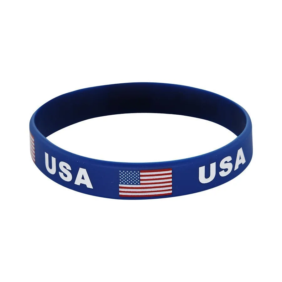 100PCS America Flag Silicone Wristband, 26 North America Football Match Fan Souvenir, Soccer Cheer Accessory Bracelet
