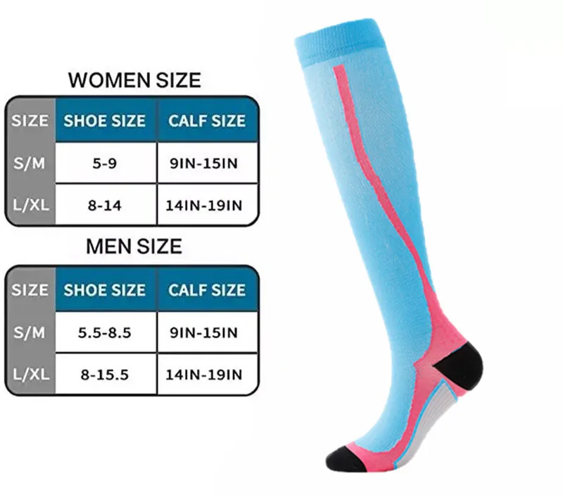 Compression Socks Men Women Running New Medical Varicose Veins Pregnancy Nursing Athletic Football Soccer Stockings Sports Socks