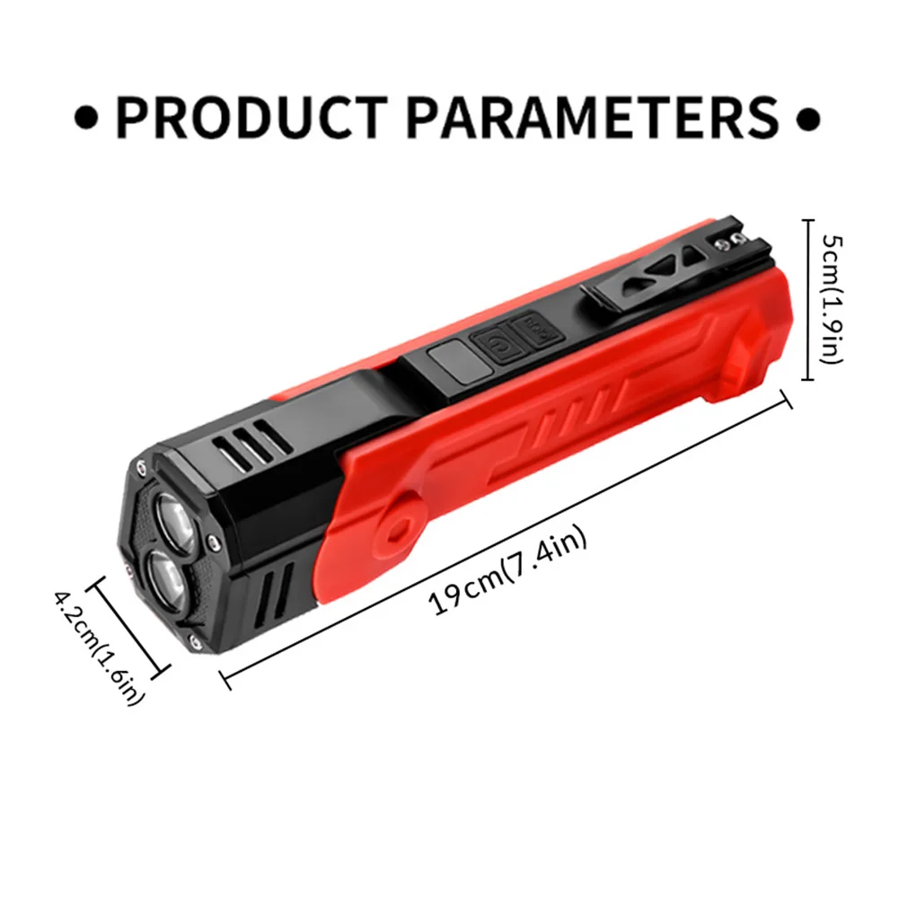 XTE COB LED شعلة فائقة السطوع USB قابلة لإعادة الشحن ضوء عمل قوي 180 ° عرض طاقة قابل للدوران للتخييم في الهواء الطلق والمشي لمسافات طويلة #6