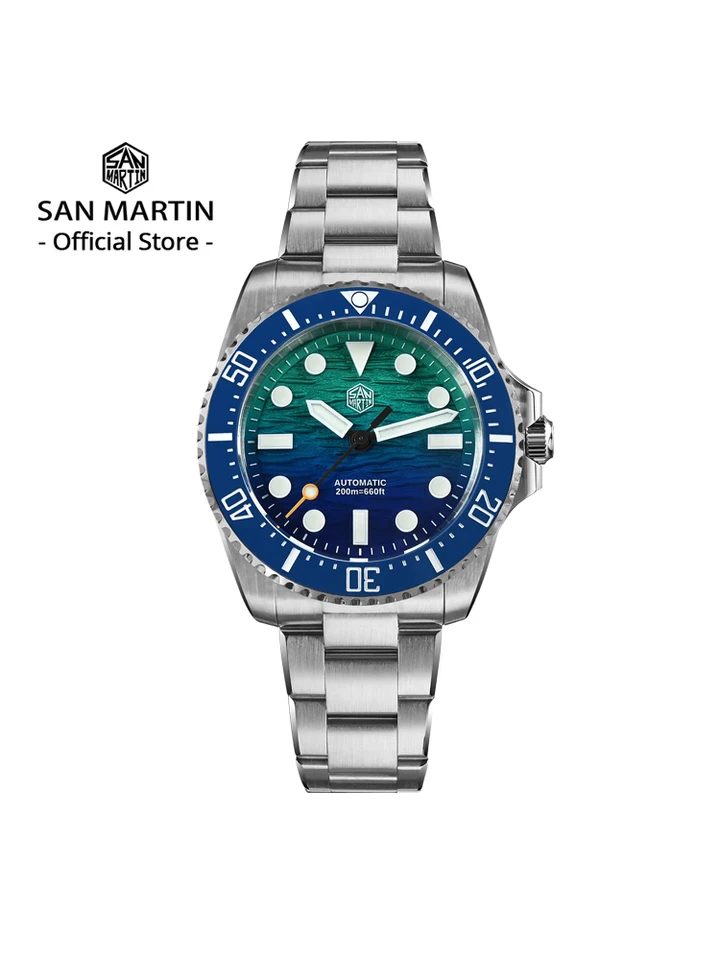 San Martin 2026 Men Diver Watch 38mm Wave Texture Dial Miyota 90S5