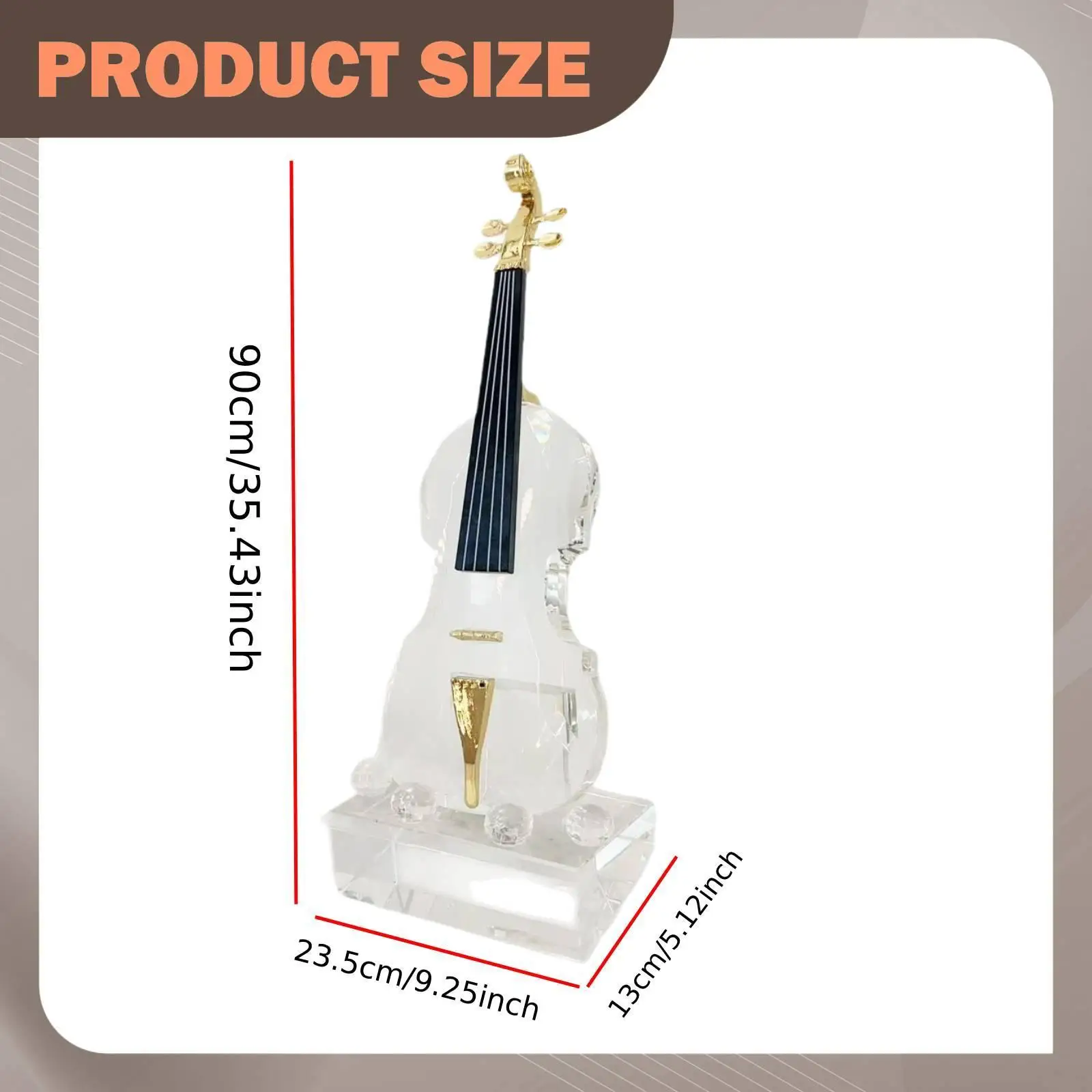 Violin Ornament Glass Electroplated Metal Desktop Art Piece Aesthetic Room Decorations for Coffee Table