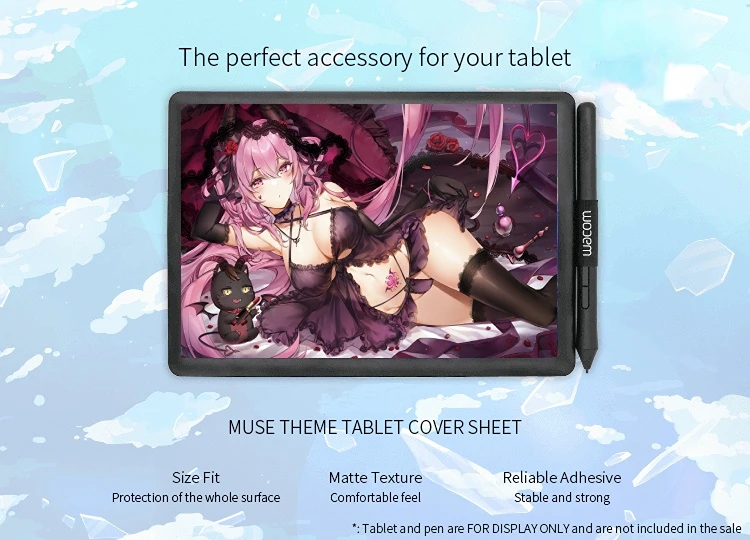 Hololive – feuille de protection pour tablette graphique, thème OSU Vtuber, pour Wacom CTL-471/472/480, pour dessin Digital, DIY