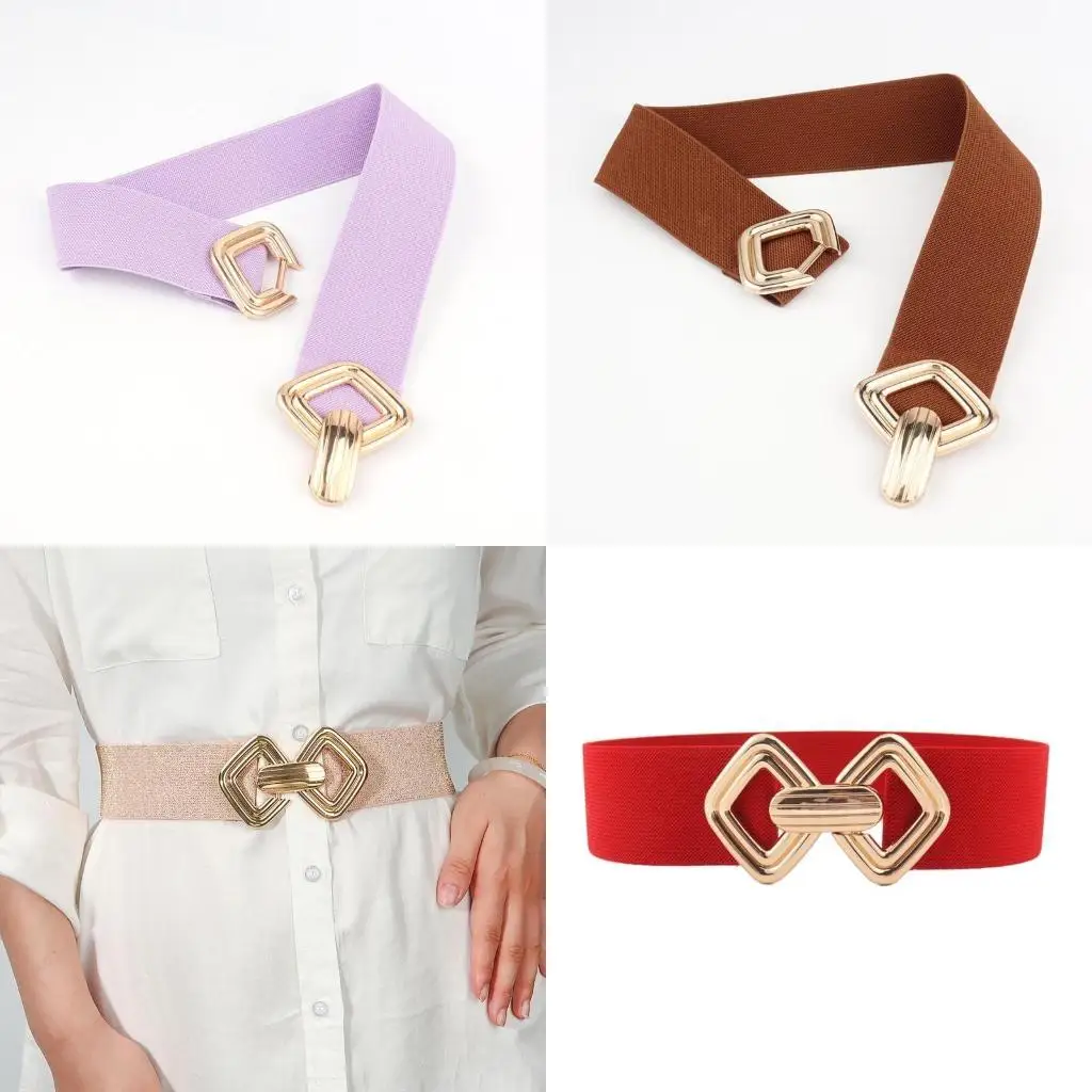 39BB เอวหรูหราเข็มขัดเอวกว้างเข็มขัดยืดหยุ่นอินเทรนด์สำหรับกระโปรงแต่งตัวกางเกงยีนส์