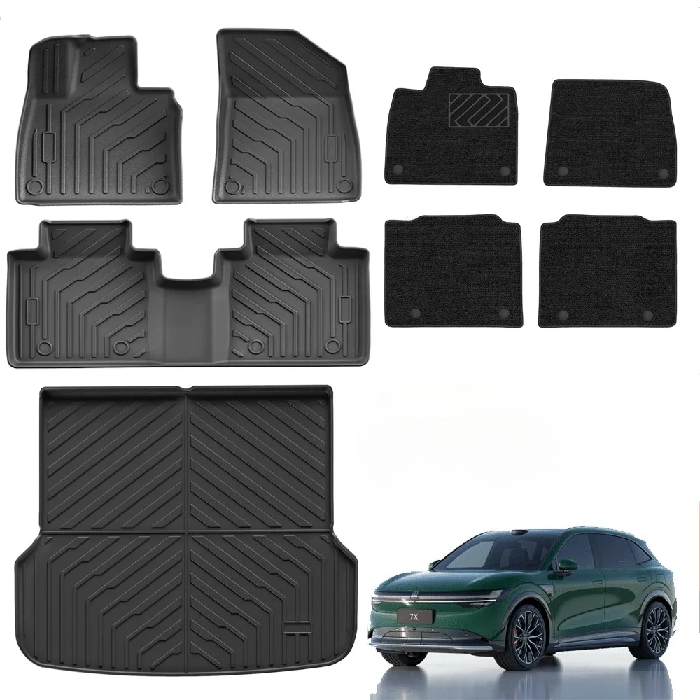 Tapis de sol TPE pour Zeekr 7X 2024 2025, tapis automobile imperméable toutes saisons, ensemble complet d'accessoires pour conduite à gauche