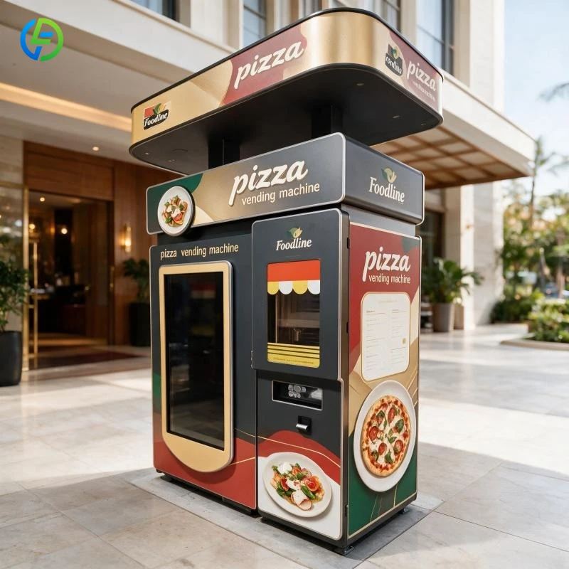 Automatic Unmanned Smart Coin Operated Pizza Vending Machine Touch Screen Display for Shopping Mall FL Customized