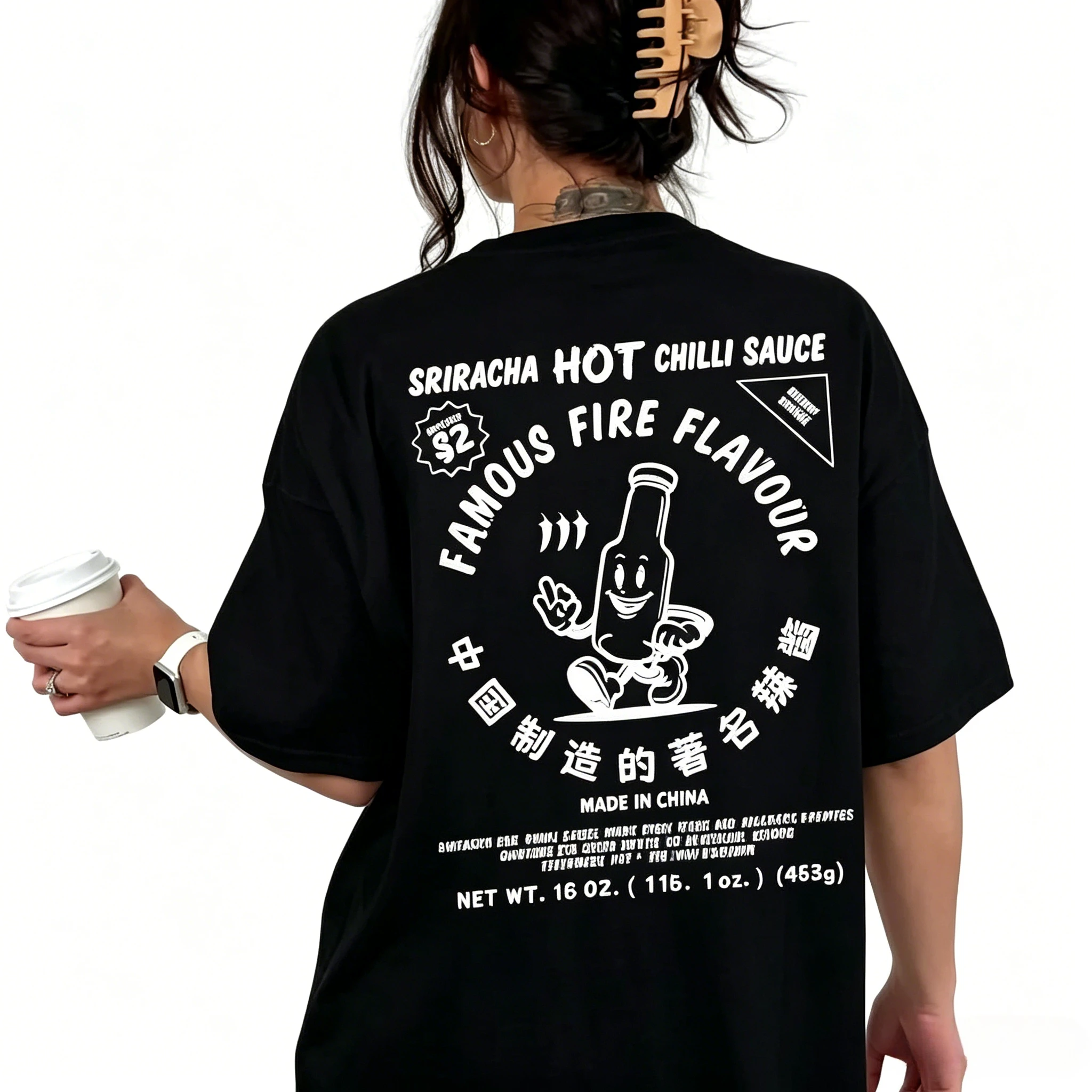 Camiseta Vintage con Estampado de Salsa Picante, Camiseta Divertida con Gráfico de Comida para Mujer, Ropa Urbana Retro Unisex, Camisetas de Moda Coreana para Hombre