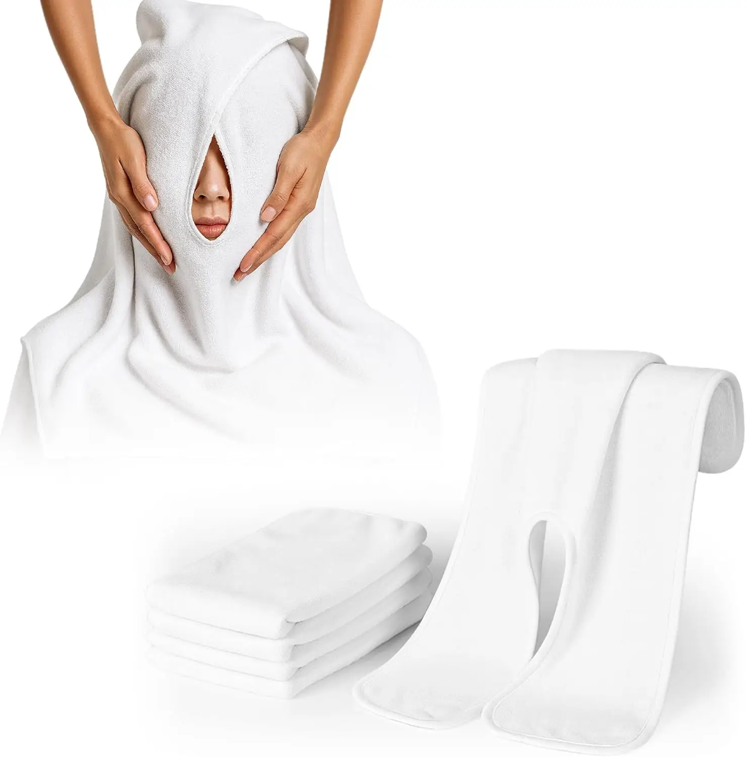 4 Pack U-shaped beauty towel, ultra-fine fiber facial quick drying towel, professional salon and spa massage towel