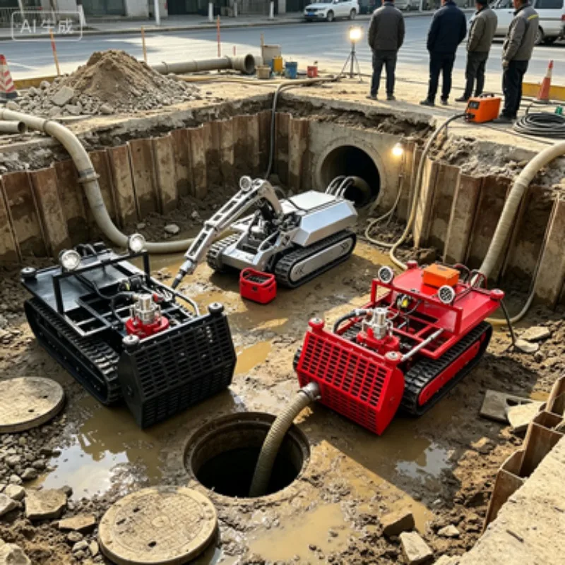 Underwater Remote Control Crawler Silt Removal Tracked Sea Dredge Pond Sand Water Steel Cleaning Breeding Dredging Robot