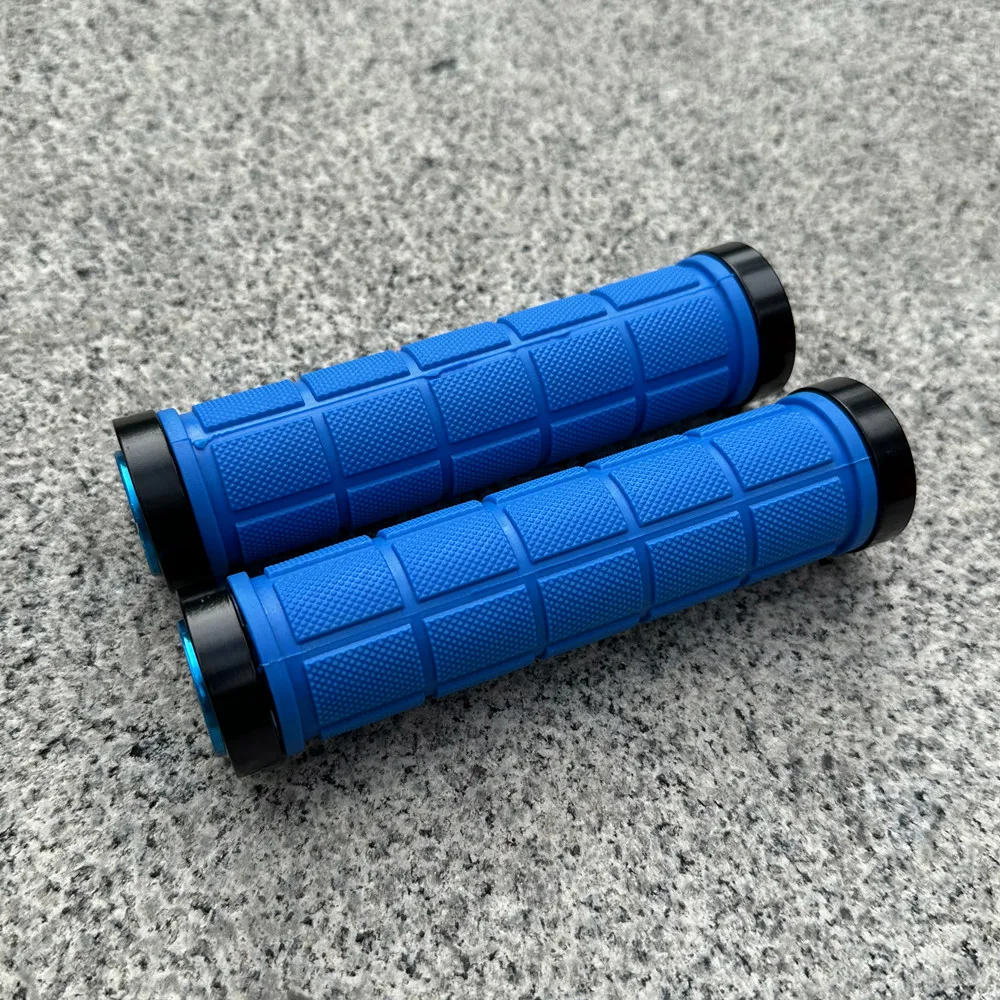 General Purpose Mountain Bike Handle Grips Aluminum Alloy Lock Rubber Non-slip Shock-absorbing Folding MTB Bicycle Grip Parts