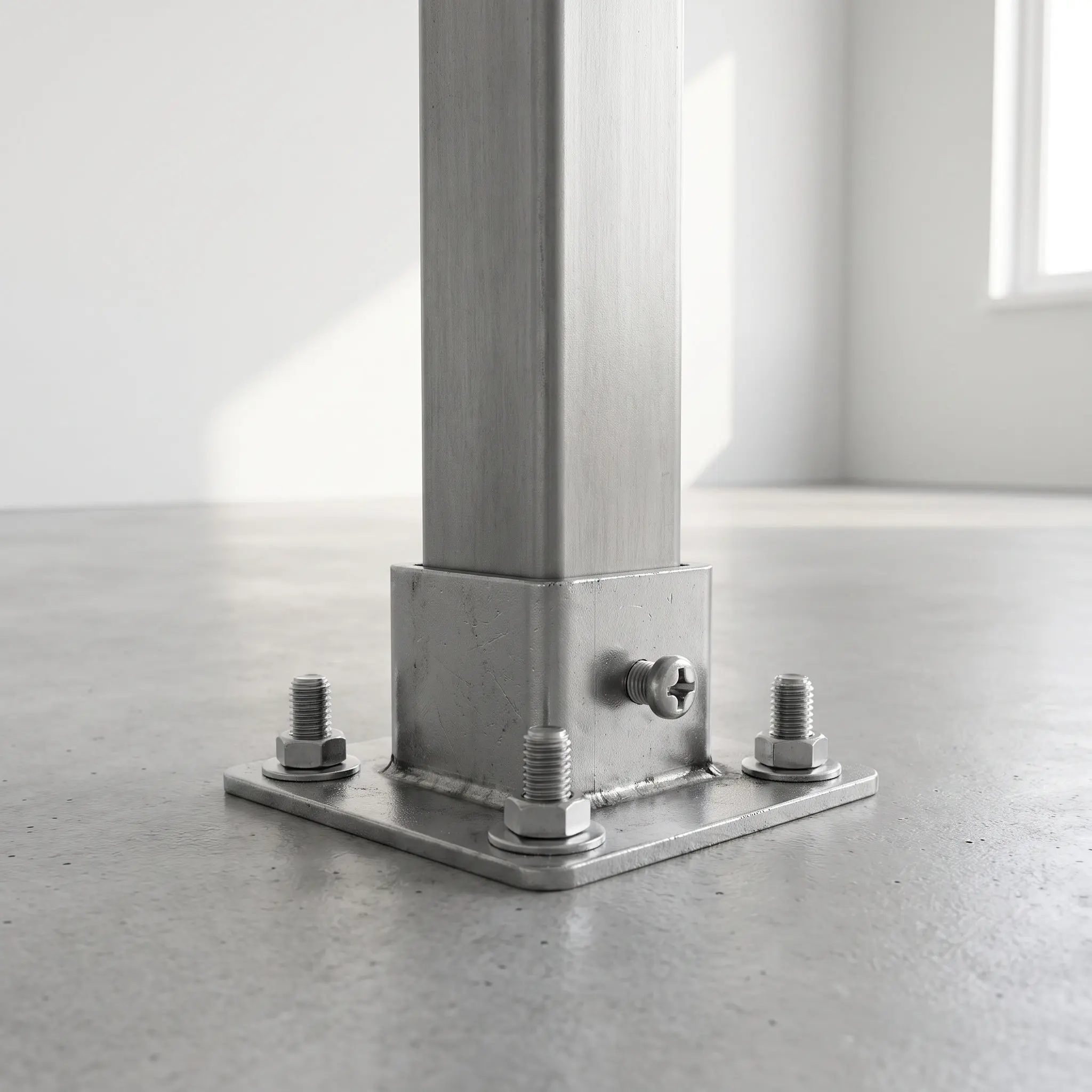 6Pcs Heavy Duty Stainless Steel Square Post Flange Base Anchor Plate Fence Post Support Bracket Deck Railing Column Base Bracket