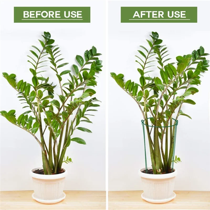 ABHI-Garden Plant Support Stake, Heavy Duty Interconnecting Semi-Circular Peony Support Ring Cage, Plant Support Rack(10Pcs)