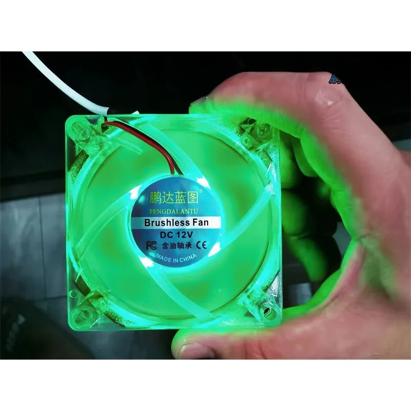 

c 7015 DC бесщеточный 7 см 12 В 0,21 А зеленый светодиодный прозрачный вентилятор охлаждения корпуса компьютера 70*70*15 мм