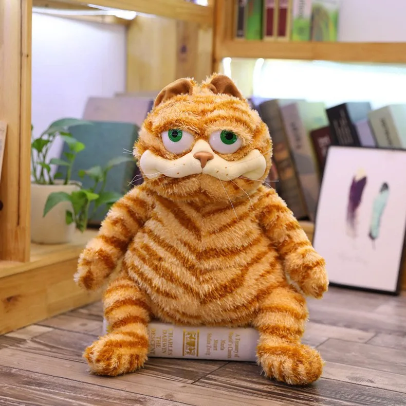 30cm/11.8in Fat Orange Plush Cat Stuffed Animals Toy Lifelike YellowTabby Cat Kitty Toy Snuggly Soft Funny Looking Easter Gift