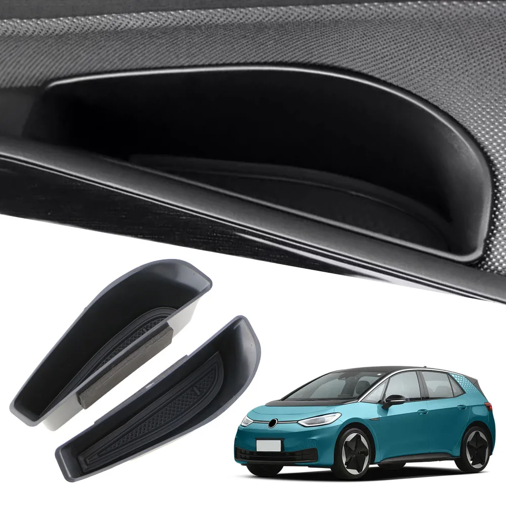 Für VW ID.4 ID4 ID4 Auto Türgriff Aufbewahrungsbox Tür Armlehne Halter Tablett Organizer Zubehör Aufräumen Kunststoff + Gummi