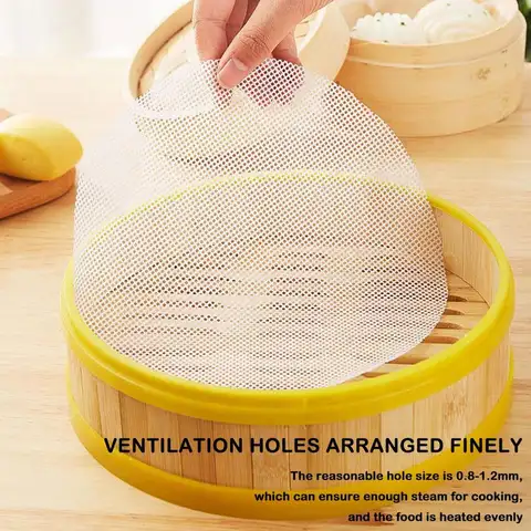 1Pcs 30cm/36CM 순수 목화 기선 천 가정용 쌀 둥근 롤빵 서랍 매트 천으로 찐 천 찐 찐 거즈 I5N9