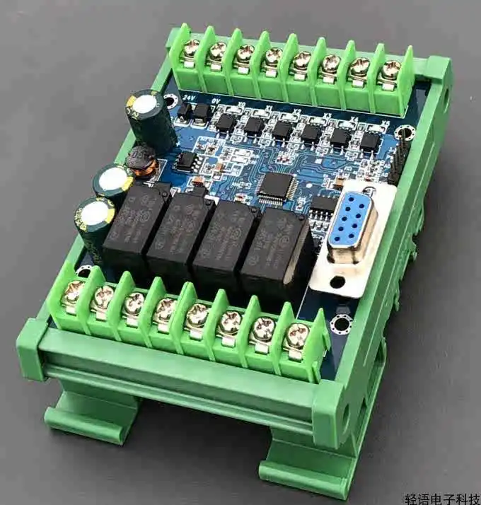 PLC Industrial Control Board PLC Module FX2N 1N 10MR Controller with Guide Rail Simple Delay Module