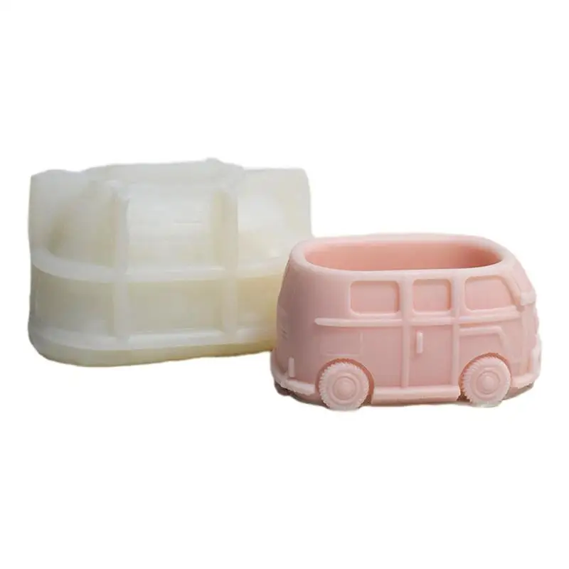 Bus Molds Flower Container Mould Bus Flower Pot Silicone Mold Creative Car Planter Mold Container Bowl Resin Mold For Resin