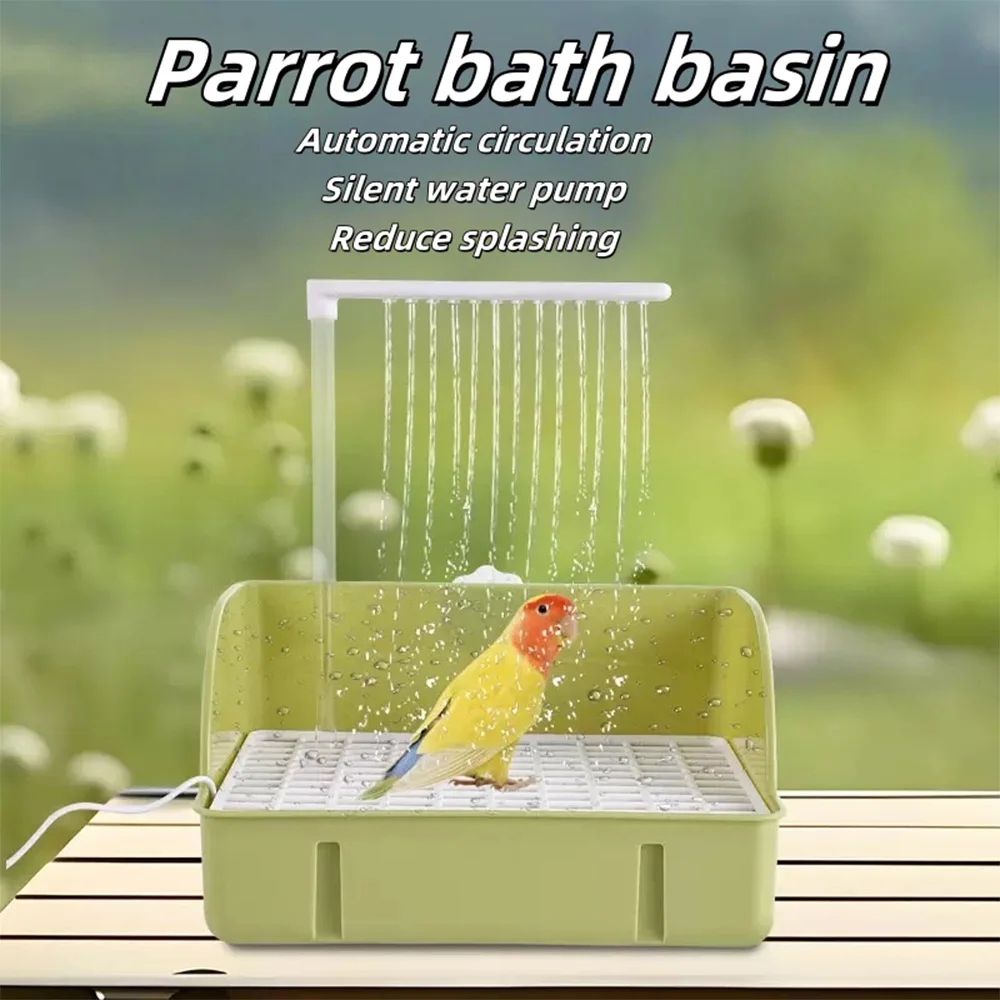 

Parrot Shower Basin With Automatic Circulation,Bago Bird Shower, Bird Bathtub,Large Shower Basin,Bird cleaning supplies