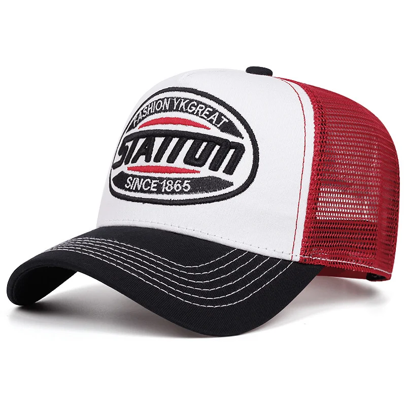 Unisex Classic STATION Letter Pattern Mesh Baseball Cap