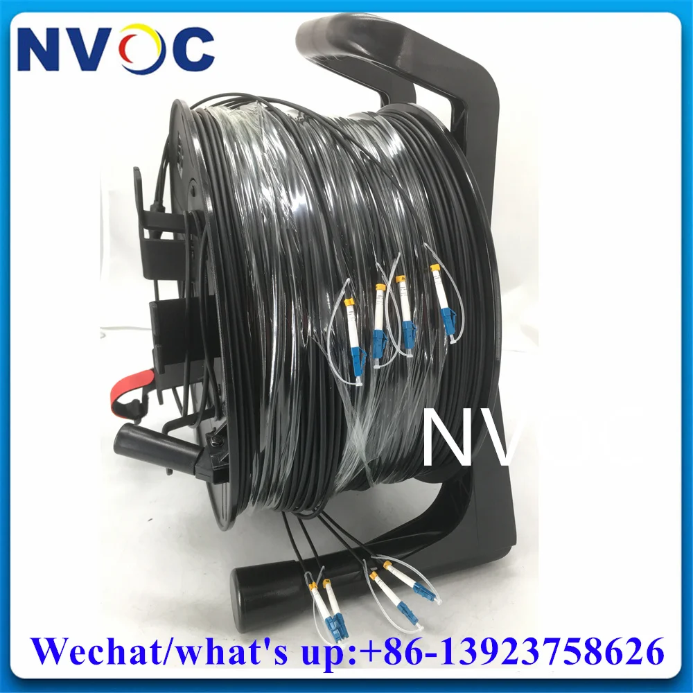 

400M,4Core G675A1 Outdoor Armored TPU/LSZH 4.0mm SC/FC/ST/ODC/LC/PC 4F Single Mode Fiber Optic Patch Cord Cable With PCD380 Reel