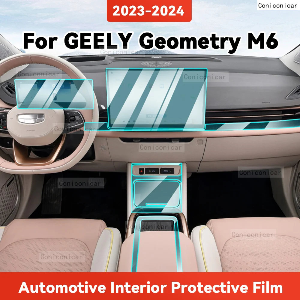 

TPU For GEELY GEOMETRY M6 2023 2024 Transparent Protective Film Car Interior Central Control Navigation Panel Cover Accessories