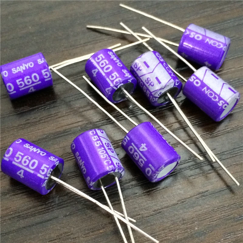 10pcs/100pcs 560uF 4V SANYO OS-CON SP 8x11mm Ultra Low ESR 4V560uF 4SP560M TOP Grade Solid Capacitors