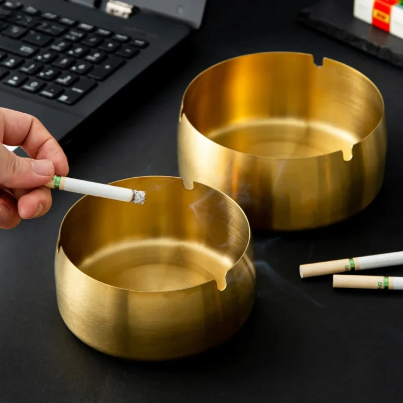 Thickened Metal Windproof Anti-fall Deepened Ashtray Cigarette Hotel Restaurant Internet Cafe Home Creative Ashtray Smoke Cup