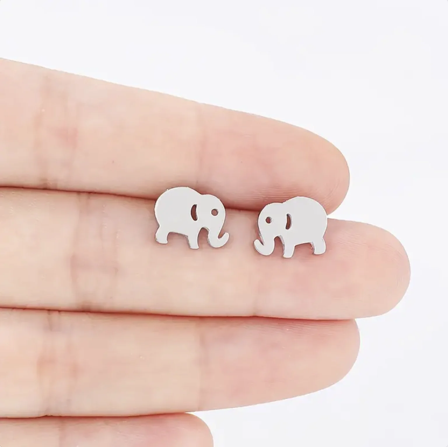 Set Of Adorable Elephant Shaped Stud Earrings Simple Elegant Style Lightweight Female Ear Ornaments For Daily Life