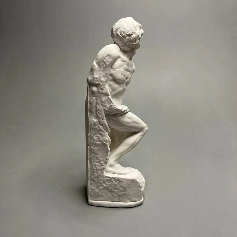 Michelangelo Neu Geschnitzte Gips-Skulptur Rebellen-Sklave Schreibtisch-Ornamente Kunst Dekorative Wohnaccessoires Vintage Wohndekor – Detail 10