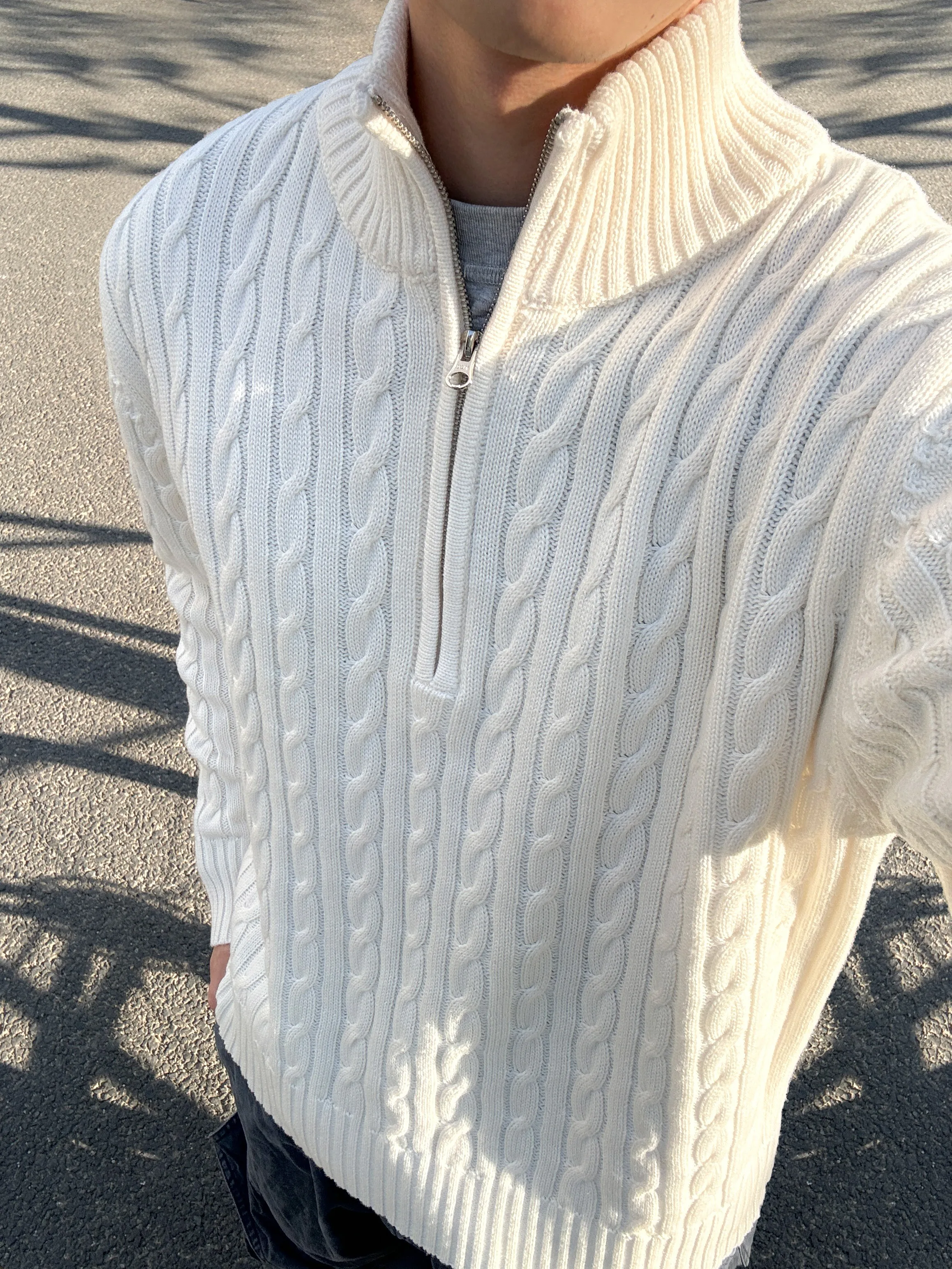 High Quality Wool Blended Old Money Twisted Fried Dough Twists Half Zipper Stand Collar Pullover Sweater Knit Spring and Autumn