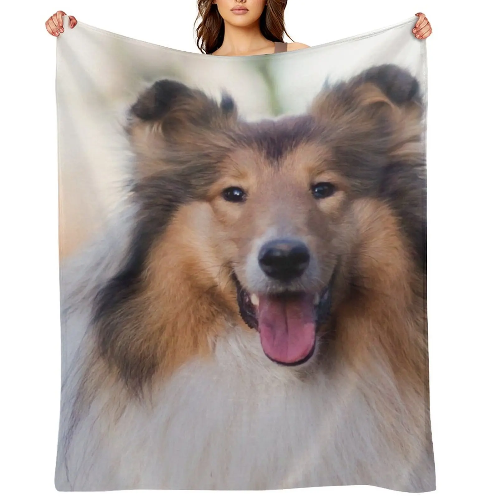 Rough Coated Collie Photo Throw Blanket Soft Plaid wednesday Comforter Luxury Throw Blankets